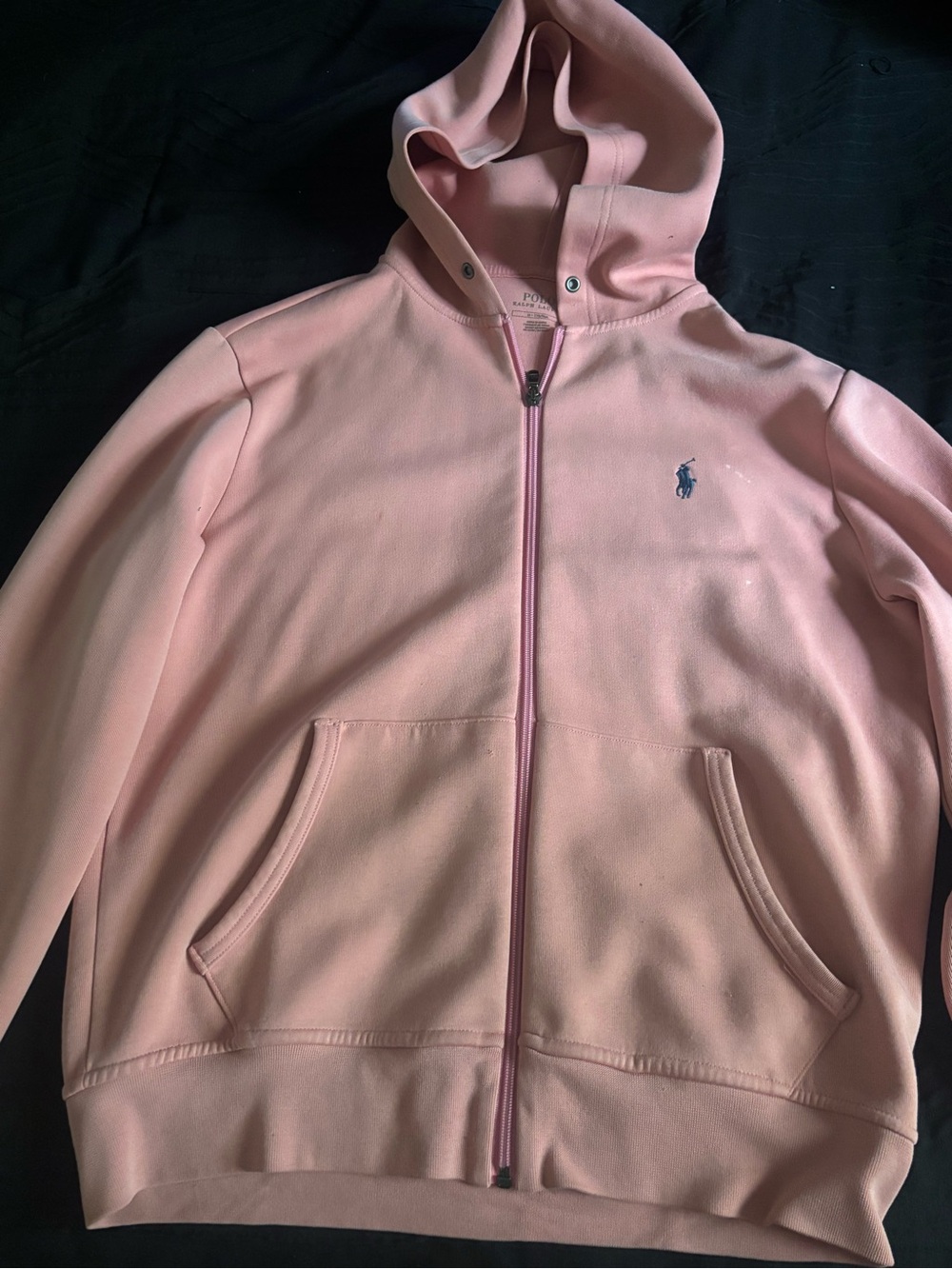Polo Ralph Lauren Pink Full Zip Hoodie Size M Pony Logo. - Picture 1 of 3